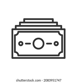 Vector cash outline icon, money and invest related 64x64 Pixel, editable stroke white background