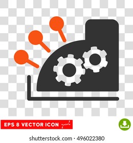 Vector Cash Register EPS vector icon. Illustration style is flat iconic bicolor orange and gray symbol on a transparent background.