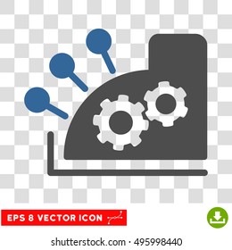 Vector Cash Register EPS vector pictogram. Illustration style is flat iconic bicolor cobalt and gray symbol on a transparent background.