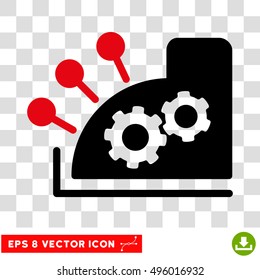 Vector Cash Register EPS vector pictograph. Illustration style is flat iconic bicolor intensive red and black symbol on a transparent background.