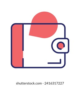 Vector of cash wallet, icon of wallet having currency in editable style