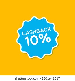 Vector Cashback 10% Flat Design Label