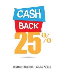 Vector Cashback Twenty Five Percent Label
