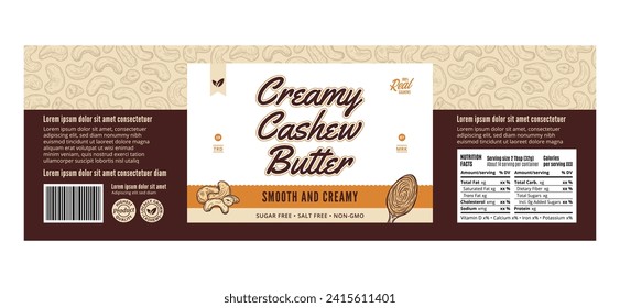 Vector cashew butter label design template