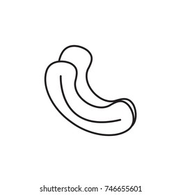Vector Cashew nut icon. Farm fruit element. Premium quality graphic design. Signs, outline symbols collection, simple thin line icon for websites, web design, info graphics icon on white background