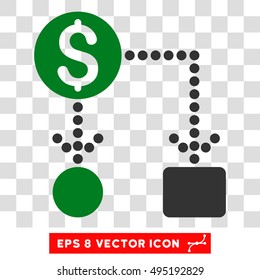 Vector Cashflow EPS vector icon. Illustration style is flat iconic bicolor green and gray symbol on a transparent background.
