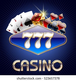 Vector casino card with text 777