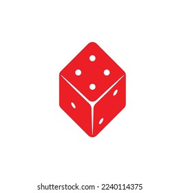 Los dados del Casino del vector de los iconos auténticos. Juego de dados rojos que rodan vectores aislados en fondo blanco. Piezas de juego de mesa 3d. Red Poker Cubes EPS 10