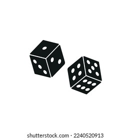 Los dados del Casino del vector de los iconos auténticos. Juego de dados rojos que rodan vectores aislados en fondo blanco. Piezas de juego de mesa 3d. Red Poker Cubes EPS 10