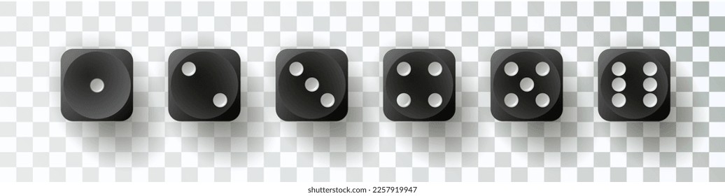 Los iconos del juego de dados del Casino del vector. Cubos de póquer aislados en segundo plano. Piezas de juego de mesa