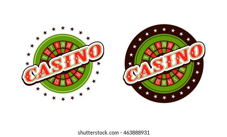 vector Casino emblem on a white background with elements of winning and luck