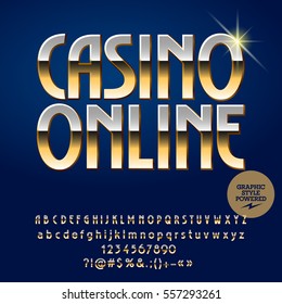 Vector casino emblem Casino online. Set of letters, numbers and symbols. Contains graphic style.