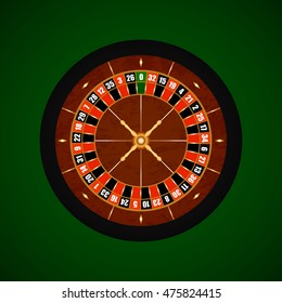 Vector Casino Gambling Roulette Wheel.