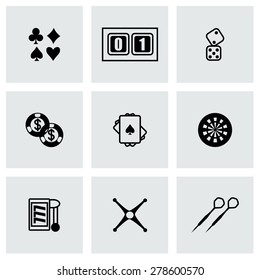 Vector Casino icon set on grey background
