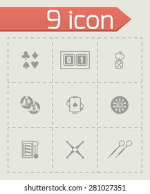 Vector Casino icon set on grey background