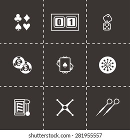 Vector Casino icon set on black background