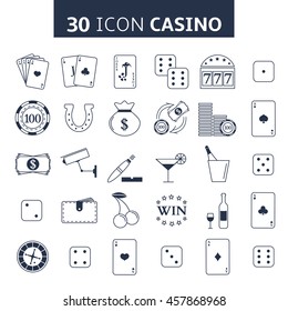Vector casino icons set 