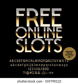 Vector casino logotype Free online slots. Set of letters, numbers and symbols. Contains graphic style.