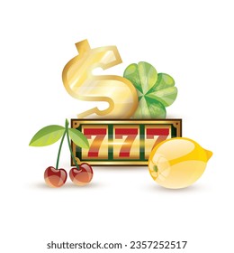 vector casino symbols attributes 6 icons set