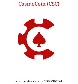 Vector CasinoCoin (CSC) digital cryptocurrency logo. CasinoCoin (CSC) icon. Vector illustration isolated on white background.
