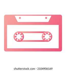  Vector Cassette Glyph Gradient Icon Design
