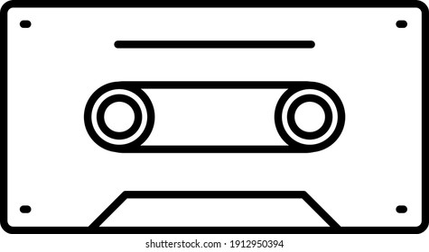 Vector Cassette Outline Icon Design
