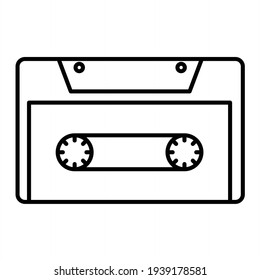 Vector Cassette Outline Icon Design
