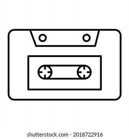 Vector Cassette Outline Icon Design
