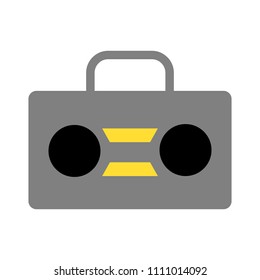 vector cassette player - retro recorder illustration, vintage sound audio
