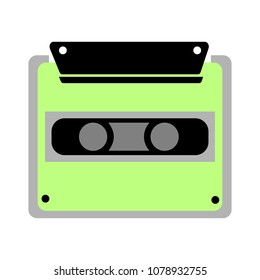 vector cassette tape illustration - retro old music media - vintage object