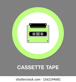 Vector Cassette Tape Illustration - Retro Old Music Media - Vintage Object