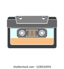 vector cassette tape isolated icon - entertainment music record illustration sign . musical audio multimedia sign symbol
