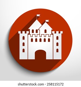 Vector castle flat icon illustration.