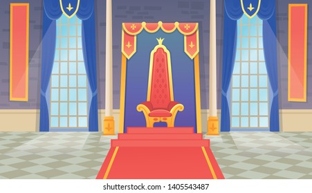 Vector Castle Hall King Throne Windows Stock Vector (royalty Free 