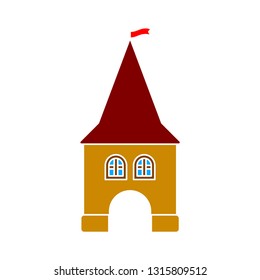 vector castle icon - castle tower symbol isolated, ancient building illustration - Vector history landmark