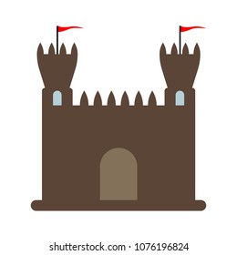 vector castle illustration isolated - historical architecture building - ancient symbol