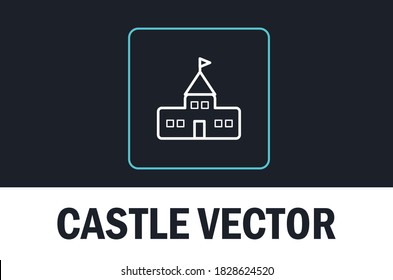 Vector of castle isolated on dark background. For designer.