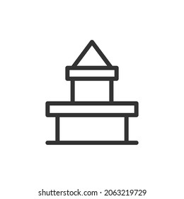 Vector castle line icon. Symbol in trendy outline style. Vector illustration isolated on a white background. 