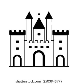 Vector of castle in modern style, travel, tourism, and historical content