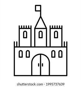 Vector Castle Outline Icon Design
