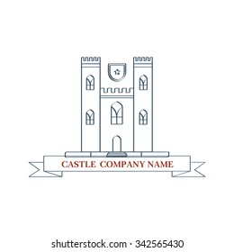vector castle. Perfect logo for luxury travel Agency. Isolated illustration on white background