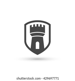 Vector castle tower shield icon