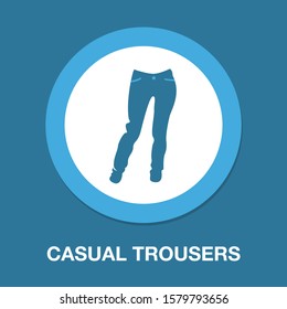 vector casual trousers template, design fashion illustration - trousers symbol, jeans pants