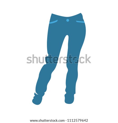 vector casual trousers template, design fashion illustration - trousers symbol, jeans pants