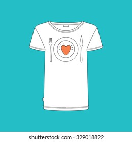 Vector casual t-shirt with print. Easy editable and recolor.