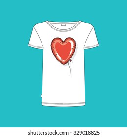 Vector casual t-shirt with print. Easy editable and recolor.