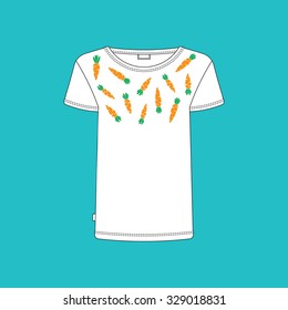 Vector casual t-shirt with print. Easy editable and recolor.