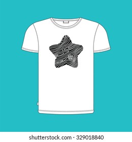 Vector casual t-shirt with print. Easy editable and recolor.