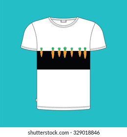 Vector casual t-shirt with print. Easy editable and recolor.