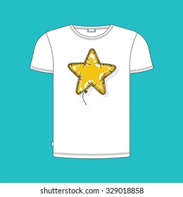 Vector casual t-shirt with print. Easy editable and recolor.
